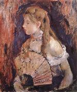 Berthe Morisot The girl holding the fan painting
